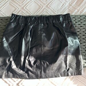 A wild fable, black leather mini skirt